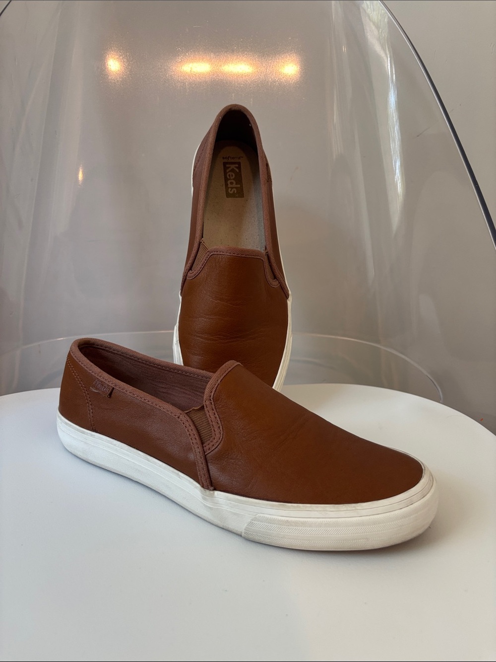 Keds Women’s Slip-On Loafer in Chestnut Brown with White Sole